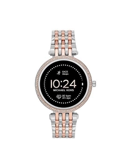 Women's Gen 5E 42mm Stainless Steel Touchscreen Smartwatch with Fitness Tracker, Heart Rate, Contactless Payments, and Smartphone Notifications.