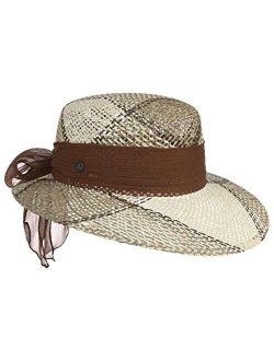 Straw Hat with Cloth Band Women - Made in Italy