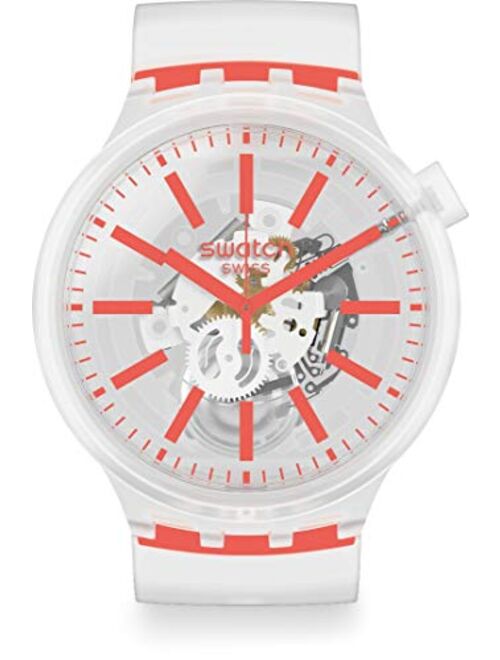 Swatch Swiss Quartz Silicone Strap, Transparent