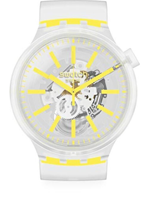 Swatch Swiss Quartz Silicone Strap, Transparent