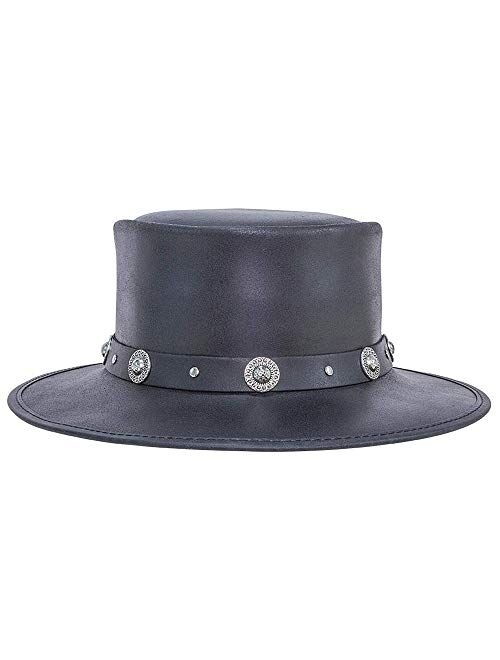 Buy American Hat Makers Silverado Leather Pork Pie Handcrafted Hat with ...