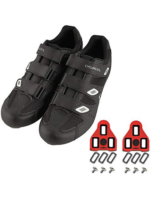 CyclingDeal Bicycle Road Bike Universal Cleat Mount Men's Cycling Shoes with 9-Degree Floating Look ARC Delta Compatible Cleats Compatible with Peloton Indoor Bikes Pedal