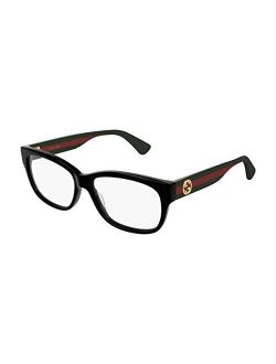 GG 0278O 011 Black Plastic Rectangle Eyeglasses 55mm, 55-15-145