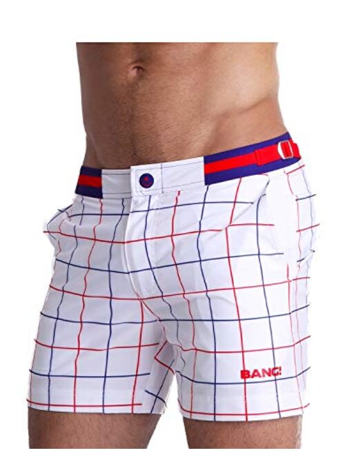 Bang Men's Swimwear - Tailored Shorts - Adjustable Waistband Stretch Quick Dry Swimsuit