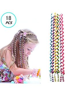 18 Pcs Hair Styling Twister Clip for Girl Women,ZXK CO Braided Rubber Hair Band Twist Barrette Spiral Spin Hair Tool Accessories Elastic Hair Rope Cute Hairband