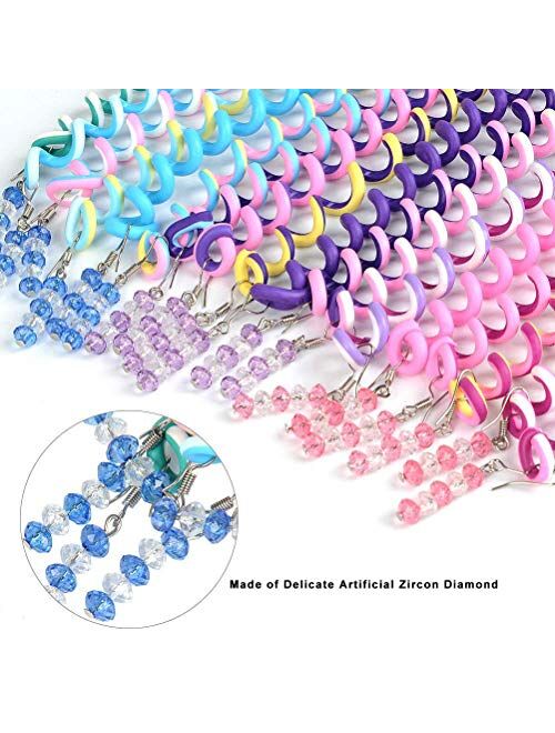 18 Pcs Hair Styling Twister Clip for Girl Women,ZXK CO Braided Rubber Hair Band Twist Barrette Spiral Spin Hair Tool Accessories Elastic Hair Rope Cute Hairband