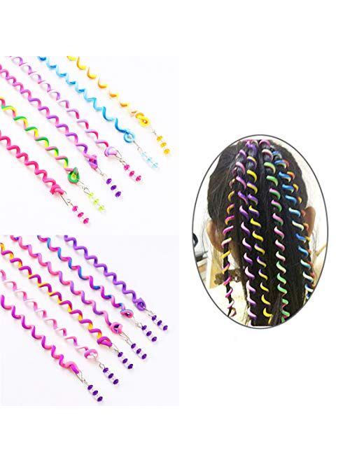 ThEast Girls Hair Styling Twister Clip, Women Hair Braider DIY Tool Accessories, Hair beads for braids for girls 12PCS (A)