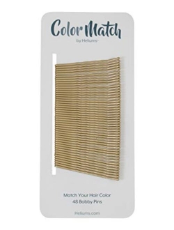 Heliums Ash Light Blonde Premium Hold Color Match Bobby Pins, 2 Inch Wavy - 48 Count