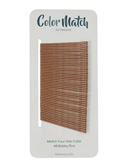 Heliums Ash Light Blonde Premium Hold Color Match Bobby Pins, 2 Inch Wavy - 48 Count