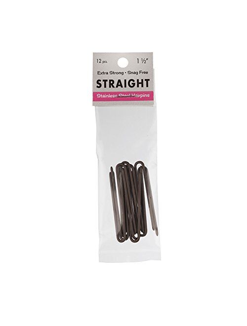 Marilyn Faye's U-Shaped Straight Hair Pins (Set of 12) (3 inch, Black)