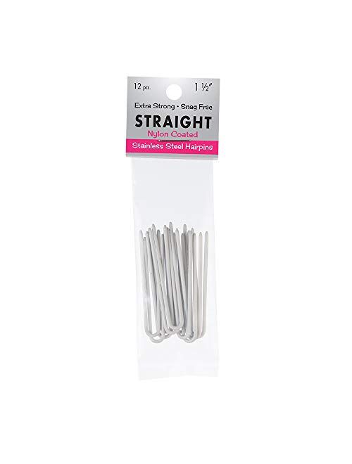 Marilyn Faye's U-Shaped Straight Hair Pins (Set of 12) (3 inch, Black)