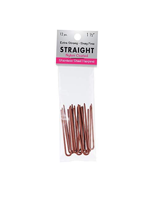 Marilyn Faye's U-Shaped Straight Hair Pins (Set of 12) (3 inch, Black)