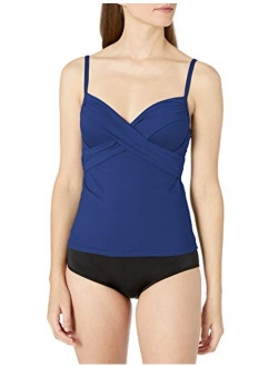 Women's Island Goddess Over The Shoulder Wrap Tankini Swimsuit Top