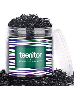 Clear Elastic Hair Bands, Teenitor 2000pcs Mini Hair Rubber Bands with a Box, Soft Hair Elastics Ties Bands 2mm in Width and 30mm in Length