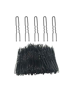 200Pcs U Shaped Hair Pins Bun Hair Pins with Storage Box by KeJian, Assorted Size 5cm/ 6cm, Brown and Black