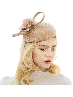 FADVES Flower Fascinators Derby Cocktail Ball Wedding Church Tea Party Pillbox Hat