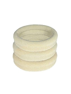 Burlybands Large Hair Ties for Thick Heavy or Curly Hair. No Slip No Damage Seamless Ponytail Holders Scrunchies Sports Thick Hair Ties (Brown 8 Pcs)