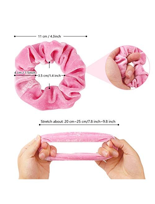 40 Pcs Hair Scrunchies Velvet Elastic Hair Bands Scrunchy Hair Ties Ropes Scrunchie for Women or Girls Hair Accessories - 40 Assorted Colors