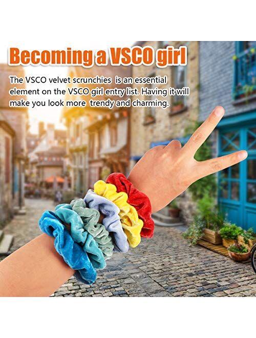 40 Pcs Hair Scrunchies Velvet Elastic Hair Bands Scrunchy Hair Ties Ropes Scrunchie for Women or Girls Hair Accessories - 40 Assorted Colors