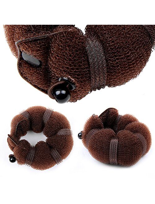 GoldRose 2 pcs Bun Maker Magic Hair Styling Tool (Brown)