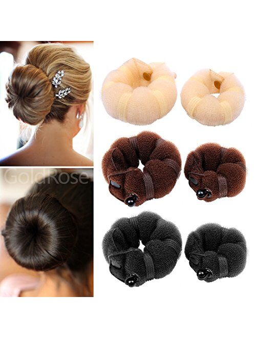 GoldRose 2 pcs Bun Maker Magic Hair Styling Tool (Brown)