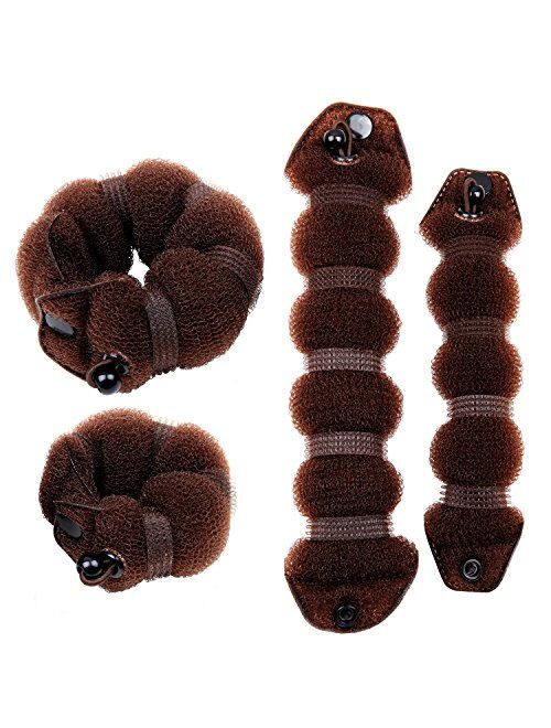 GoldRose 2 pcs Bun Maker Magic Hair Styling Tool (Brown)