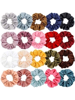 Chloven 55 Pcs Premium Velvet Hair Scrunchies Elastics Bobbles Hair Bands Scrunchy Hair Ties Ropes Scrunchies for Women Girls Accessories