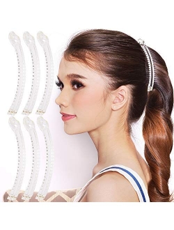 RC ROCHE ORNAMENT 6 Pcs Womens Thin Banana Ponytail Maker Holder Cute Secure Grip Hair No Slip Girls Ladies Beauty Fashion Accessory Clamp Clasp Clip, Medium Classic Mult