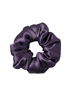 100% Silk Scrunchies for Hair Coffee 19 Momme Pure Mulberry Silk Hair Ties Ropes for Women Girls Elasctic Soft