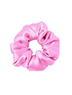 100% Silk Scrunchies for Hair Coffee 19 Momme Pure Mulberry Silk Hair Ties Ropes for Women Girls Elasctic Soft