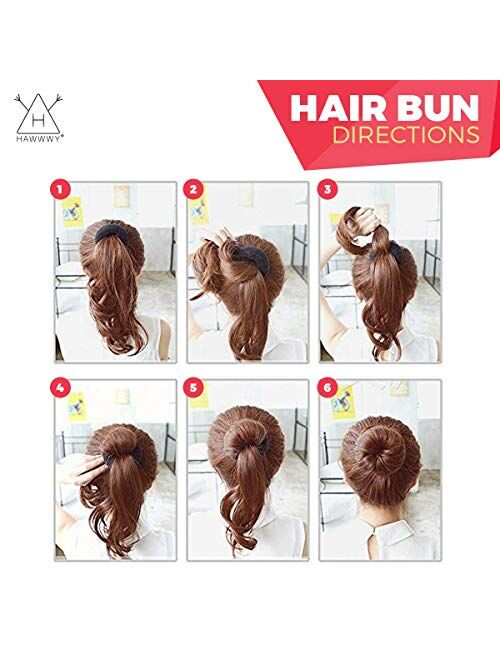 Hawwwy 12-piece Hair Bun Maker, Easy & Fast Small Bun Tool Best Sellers Kit Short or Thin Hair Women Girls Kids Toddler Perfect Ballet Sock Accessory Blonde (2 Donuts +2 