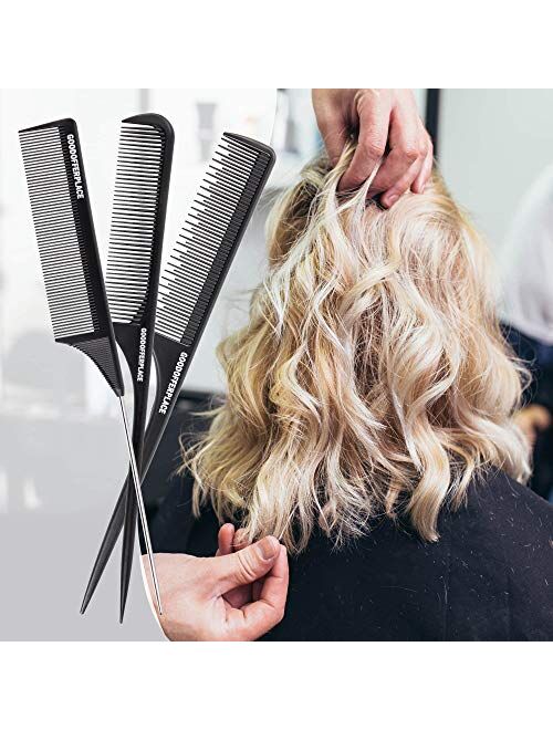 Goodofferplace 3 Rattail comb Parting combs Teasing combs hair combs for women