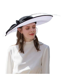 Royal Ladies Sinamay Weddings Hats Fascinators Big Brim Kentucky Derby Church Fedoras Hat