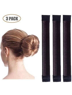 Aisonbo Magic Hair Bun Maker 3 PACK French Twist Donut Maker Easy Perfect Bun for Women Girls, DIY Hair Bun Making Hair Styling For Ballet, Wedding, Yoga, Dancing, Party 