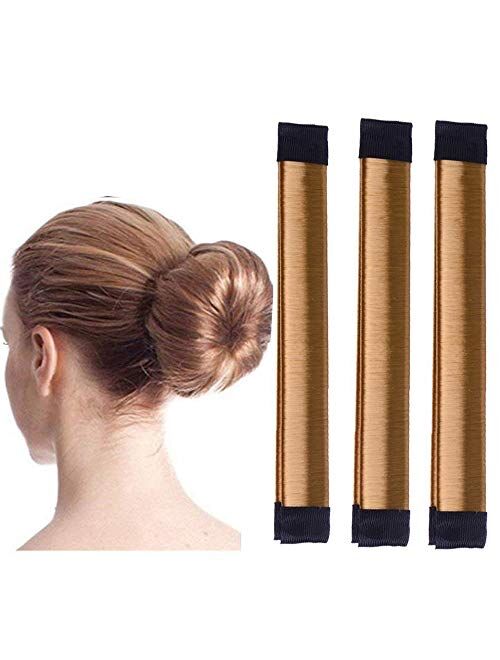 Aisonbo Magic Hair Bun Maker 3 PACK French Twist Donut Maker Easy Perfect Bun for Women Girls, DIY Hair Bun Making Hair Styling For Ballet, Wedding, Yoga, Dancing, Party 