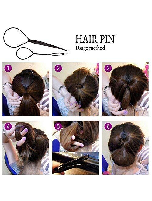 Ealicere Hair Styling Set, Hair Design Styling Tools Accessories DIY Hairdresser Kit Set Simple Fast Spiral Hair Braid Hair Braiding Tool