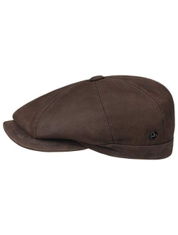 Nappa Wax Leather Flat Cap Men - Made in Italy