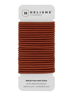 Cyndibands Copper Orange Match Your Color No-Metal 4mm, 1.75 Inch Hair Elastics for Redheads Ponytail Holders - 24 Hair Ties (Copper)