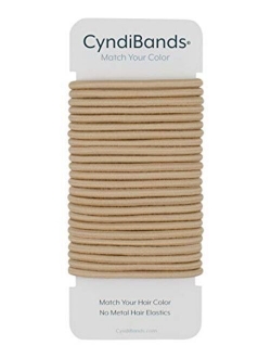 Cyndibands Copper Orange Match Your Color No-Metal 4mm, 1.75 Inch Hair Elastics for Redheads Ponytail Holders - 24 Hair Ties (Copper)