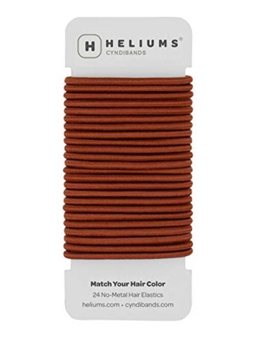 Cyndibands Copper Orange Match Your Color No-Metal 4mm, 1.75 Inch Hair Elastics for Redheads Ponytail Holders - 24 Hair Ties (Copper)