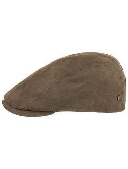 Waxed Cotton Flat Cap Men - Made in Italy
