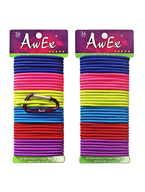 AwEx THICK Hair Bands for Thick Hair,20 PCS,Large Loop,Seamless Scrunchies,Large Hair Ties,No Metal Hair Elastics,No Pull Ponytail Holder