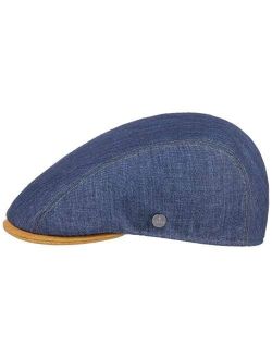 Twotone Jeans Linen Flat Cap Men - Made in Italy