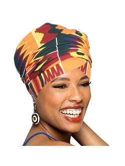 Easy Wearing African Head Wrap,Long Scarf Turban Shawl Hair Bohemian Headwrap