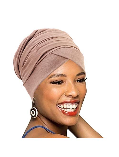 Easy Wearing African Head Wrap,Long Scarf Turban Shawl Hair Bohemian Headwrap