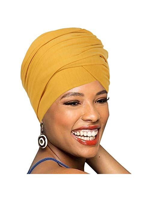 Easy Wearing African Head Wrap,Long Scarf Turban Shawl Hair Bohemian Headwrap