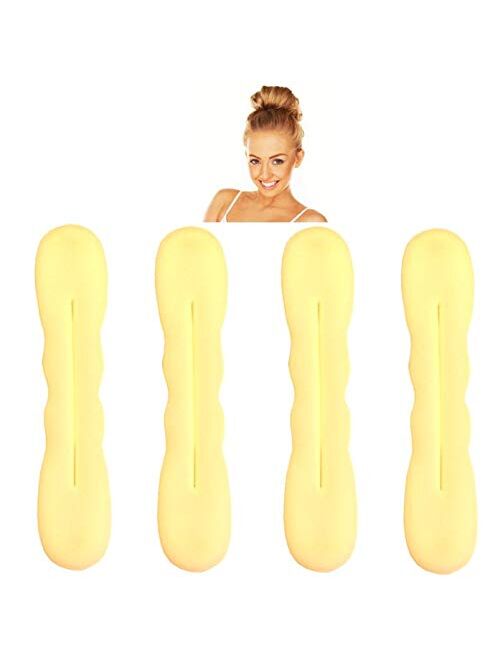 Black Magic Hair Bun Maker - 4 Large Foam Sponge Buns Shaper Accessories