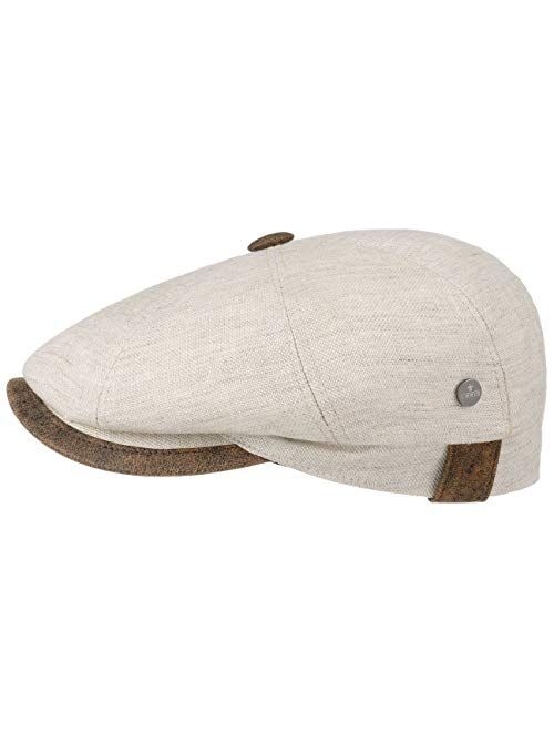 Lierys City Leather Piping Linen Cap Women/Men | Made in Italy