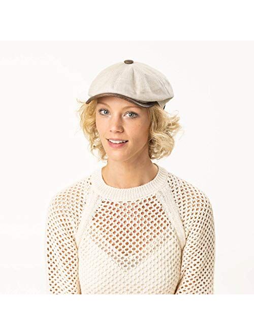 Lierys City Leather Piping Linen Cap Women/Men | Made in Italy