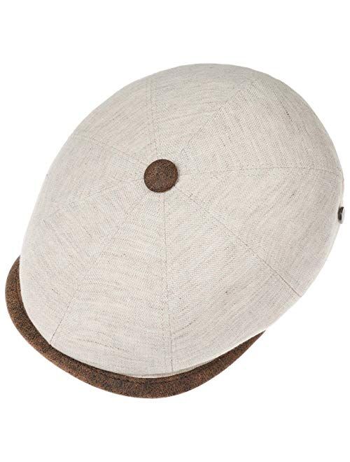 Lierys City Leather Piping Linen Cap Women/Men | Made in Italy